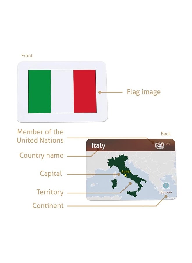 CARDDIA - 242 Complete Collection of Country Flags flashcards (2024 Version) | Sturdy, Water Resistant, Standard Playing Card Size - Image 1