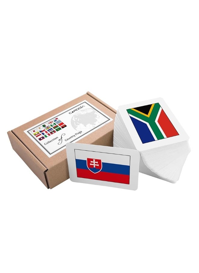 CARDDIA - 242 Complete Collection of Country Flags flashcards (2024 Version) | Sturdy, Water Resistant, Standard Playing Card Size - Image 1