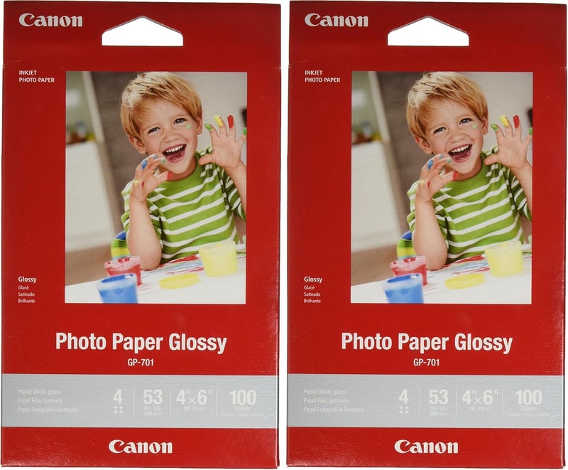 Canon Glossy Photo Paper, 4"x6", 100 Sheets | Pack of 2 | Model 1433C001 - Image 1