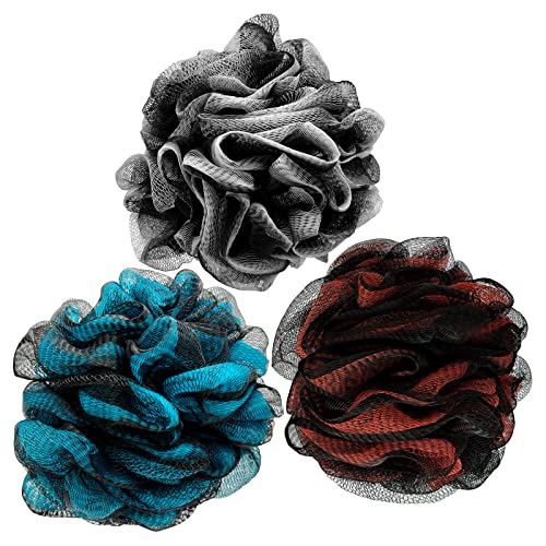 Scartink Loofah Bath Shower Sponge Body Scrubber,Extra Large 75g XL Exfoliate Mesh Pouf Shower Bouquet,3 Pack Body Wash for Women and Men - Image 1