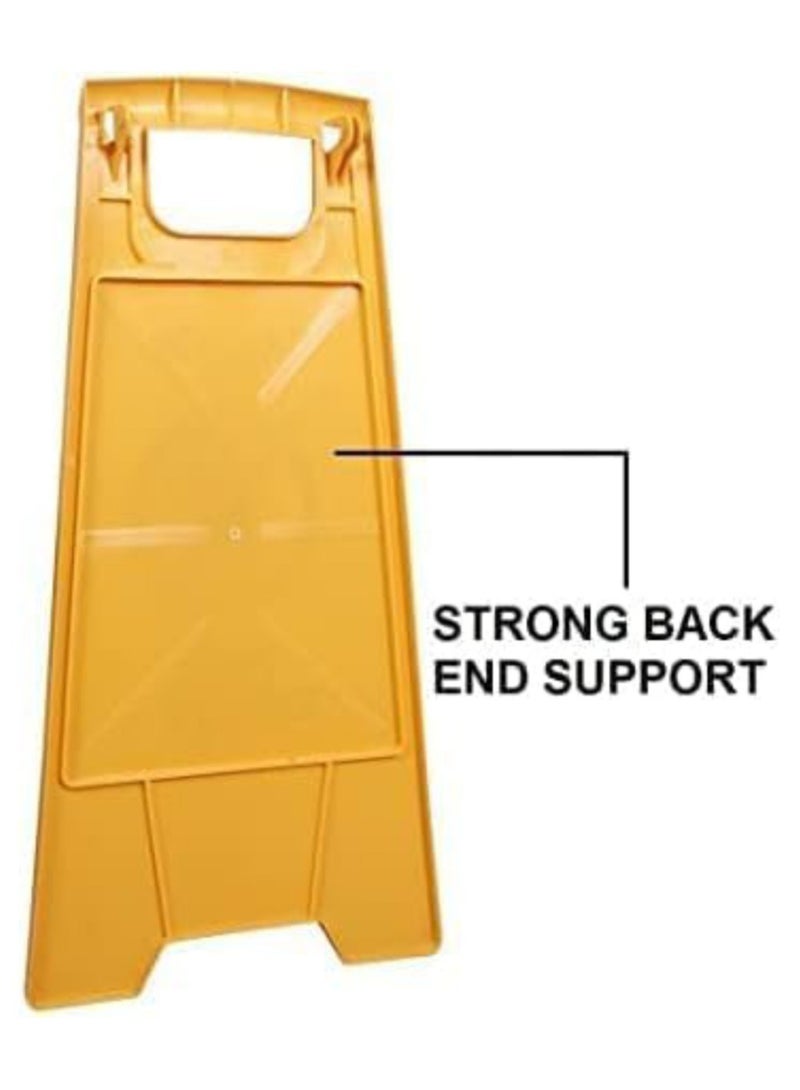 Caution Wet Floor Sign - Yellow | Plastic Slippery Floor Warning Sign | Two Side Foldable Slippery Floor Sign | Type A Freestanding Warning Sign for Outdoor and Indoor  - Image 3