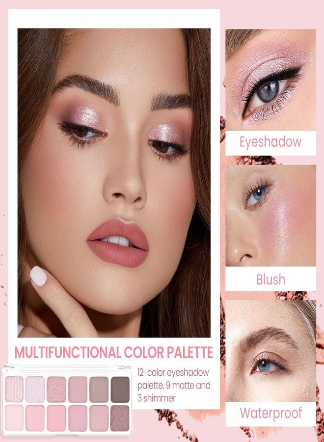 AMY'S DIARY 12Color Light Pink Purple Eyeshadow Palette, Long-Lasting, Elevate Your Eye Makeup- Unleash Your Unique Style (09#) - Image 3