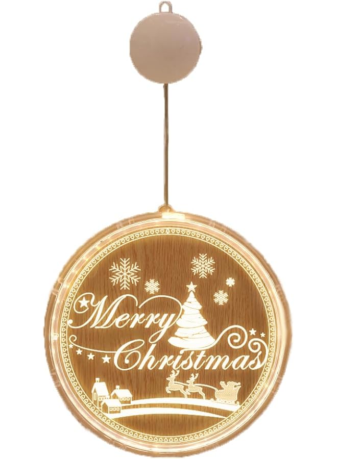The Bros Christmas Decorations LED Light, Ramadan Lights, Xmas Hanging Shop Window Wall Lamp Ornaments for Indoor Outdoor, Home Living Room Decor lights, Warm White (Christmas)  - Image 1