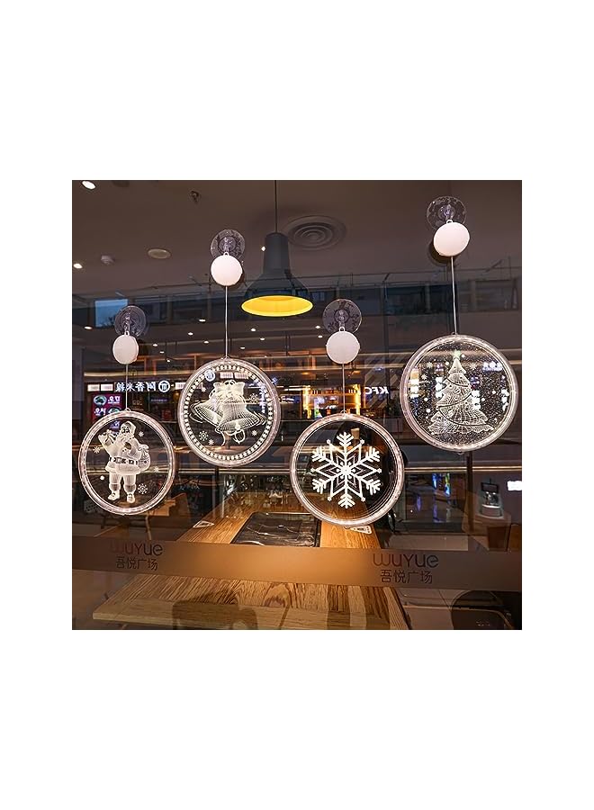 The Bros Christmas Decorations LED Light, Ramadan Lights, Xmas Hanging Shop Window Wall Lamp Ornaments for Indoor Outdoor, Home Living Room Decor lights, Warm White (Christmas)  - Image 3