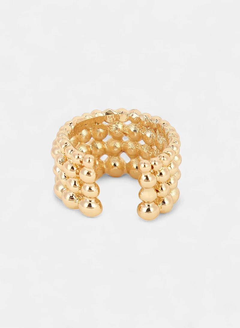 SOHI SOHI Women The Dewdrop Statement Ring | California  Colour | One-Size | Metallic Alloy Material | Adjustable Closure | Ring For Casual & Evening Wear