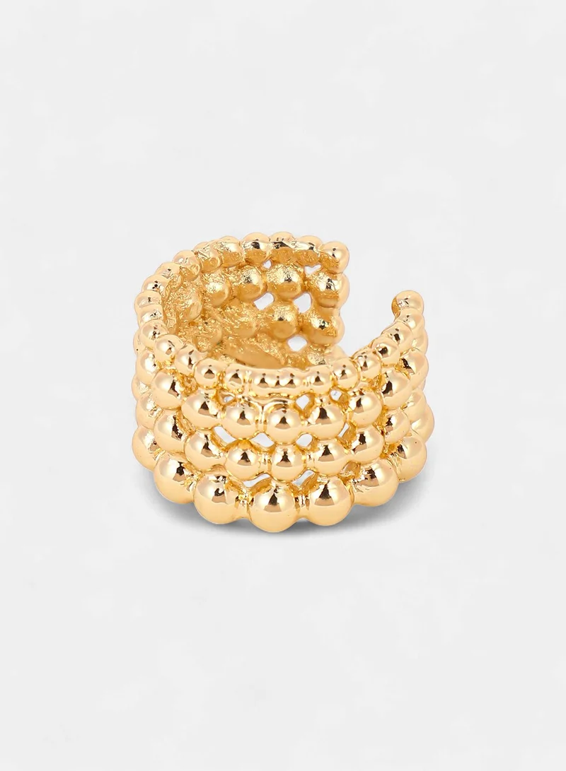 SOHI SOHI Women The Dewdrop Statement Ring | California  Colour | One-Size | Metallic Alloy Material | Adjustable Closure | Ring For Casual & Evening Wear