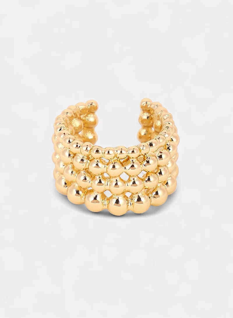 SOHI SOHI Women The Dewdrop Statement Ring | California  Colour | One-Size | Metallic Alloy Material | Adjustable Closure | Ring For Casual & Evening Wear