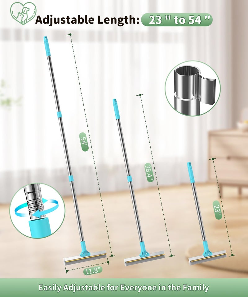 TIKIWIK Carpet Rake for Pet Hair Removal, Reusable Carpet Rake, Pet Hair Removal Broom with Extra-Long Thickened Brush, 54" Adjustable Handle, 3 Pcs Pet Hair Removal Tool for Carpet, Sofa & Stairs - Image 3