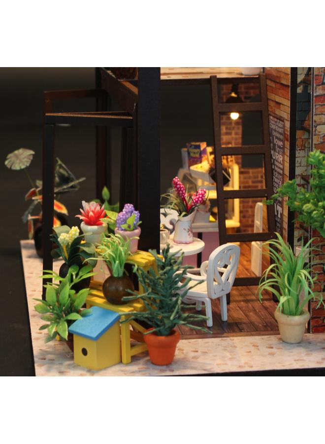 Bluejw Diy Cabin Handmade Assembled Creative Toys Birthday Gift Modern Style Art House Time Travel Cafe - Image 5