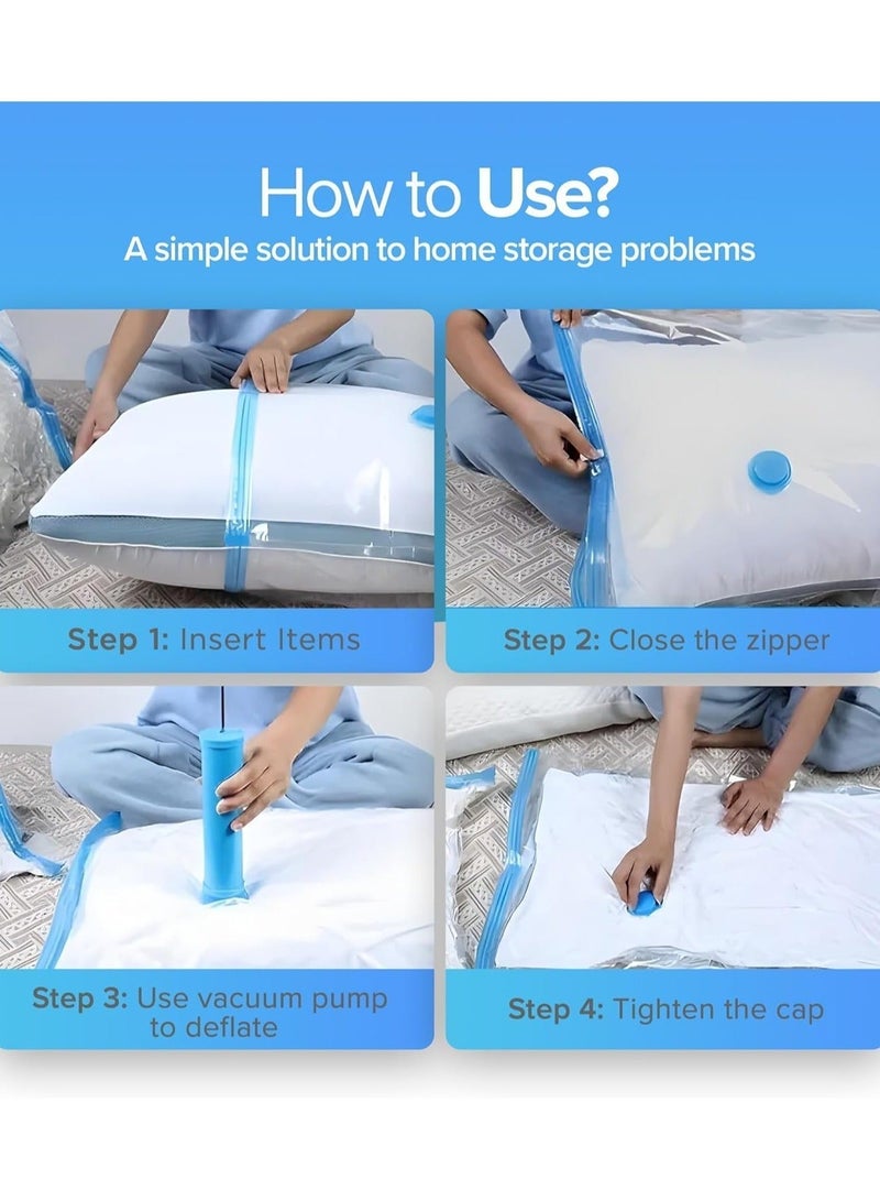 تنم أكياس تخزين مفرغة قابلة لإعادة الاستخدام - عبوة من ٢٢ كيسًا موفرة للمساحة (٣ جامبو، ٥ كبيرة، ٥ متوسطة، ٥ صغيرة، ٢ حقيبة سفر قابلة لللف) مع مضختين يدويتين | أكياس ضغط للملابس | حقائب تخزين للسفر | أكياس تفريغ | حقيبة تخزين قابلة لإعادة الاستخدام - Image 3