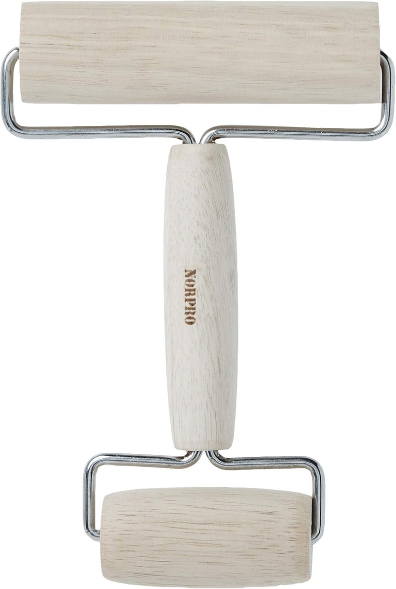 Norpro Wood Pastry/Pizza Roller 4in/10cm - Image 1