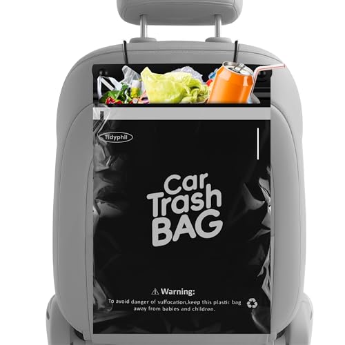 Tidyphil 50 Bags Tidyphil Hanging Car Trash Bags Disposable, Leak-proof, Odor Seal. 2 Gallon Car Garbage Bags. Alternative to Car Trash Can, Easy Stick-On Car Garbage Can for Car,SUV, Truck, Vehicle, Stroller. - Image 1
