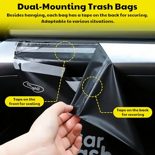 Tidyphil 50 Bags Tidyphil Hanging Car Trash Bags Disposable, Leak-proof, Odor Seal. 2 Gallon Car Garbage Bags. Alternative to Car Trash Can, Easy Stick-On Car Garbage Can for Car,SUV, Truck, Vehicle, Stroller. - Image 5
