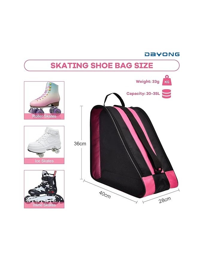 DAYONG حقائب التزلج على العجلات، حقيبة تزلج من قماش أوكسفورد مع حزام كتف قابل للتعديل للأطفال والبالغين، حقيبة تزلج بسعة كبيرة لأحذية التزلج، خوذة وغيرها من ملحقات التزلج - Image 2
