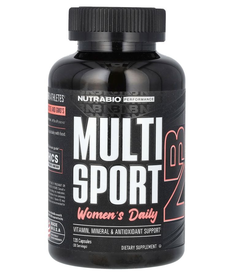 NutraBio MultiSport Women's Daily 120 Capsules