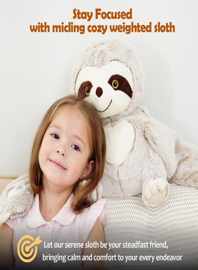 Micling Weighted Stuffed Animal - Gray Sloth 4.5 lbs, Ideal for Sensory Needs, Austism & Anxiety | Comfort & Relaxation for Both Kids and Adults - Image 3