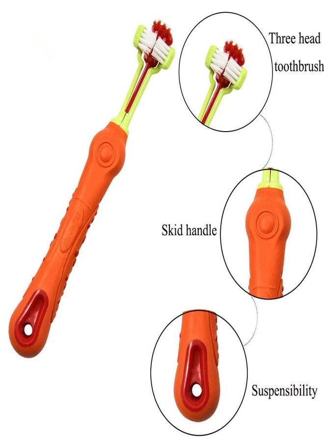 Orgrimmar 2 PCS 3-Sided Pet Toothbrush Dog Toothbrush Removing Bad Breath Tartar Cleaning Mouth Pet Dental Care Cat Cleaning Mouth - Image 2