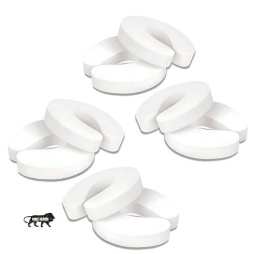 KidDough Baby Proofing Finger Pinch Door Guard for Kids Safety - Pack of 8 White C-Shape Door Stopper Guard, for Accidental Door Lock & Slamming Door Protection for Child, Babies & Pet Safety - Image 1