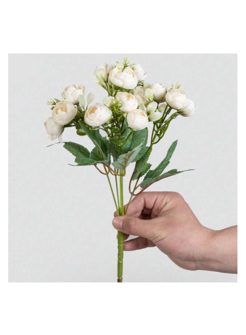 Artificial Flower Camellia Peony Flowers for Wedding Bouquets and Decorations Pack of 2 30 Flowers - Image 4