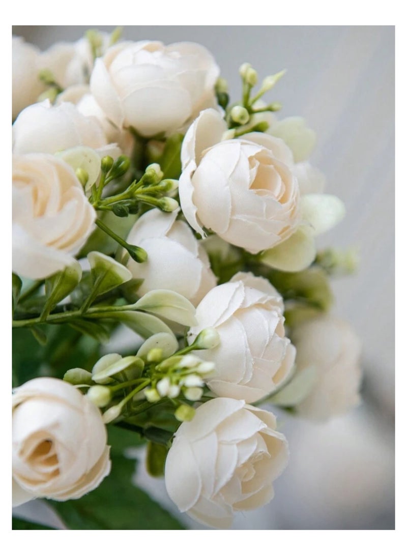 Artificial Flower Camellia Peony Flowers for Wedding Bouquets and Decorations Pack of 2 30 Flowers - Image 5