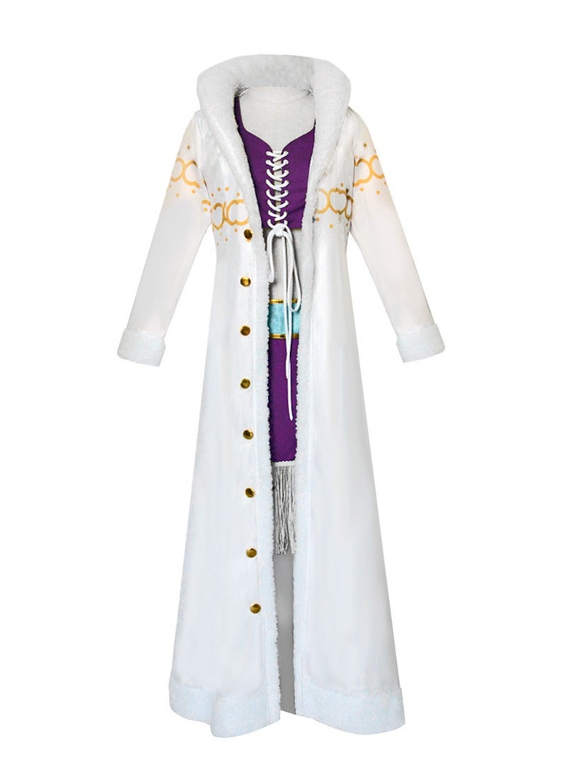 بدلة روبن كوس من قطعة واحدة، سترة بياقة من الفرو، قطعة واحدة من زي نيكو روبن التنكري، زي تنكري للمسرح - Image 1