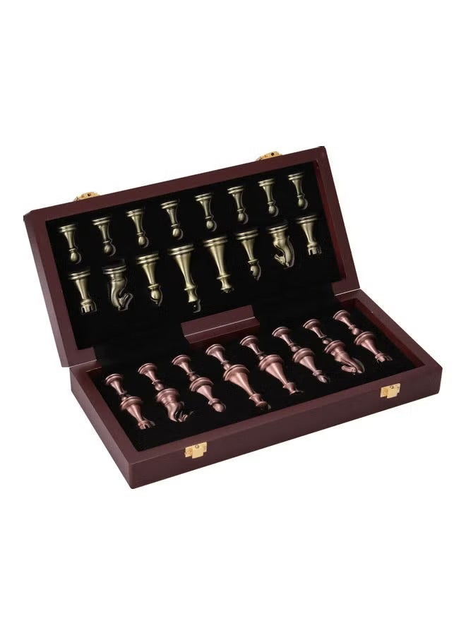 قطع الشطرنج المعدنية خشبية قابلة للطي رقعة الشطرنج - Image 2