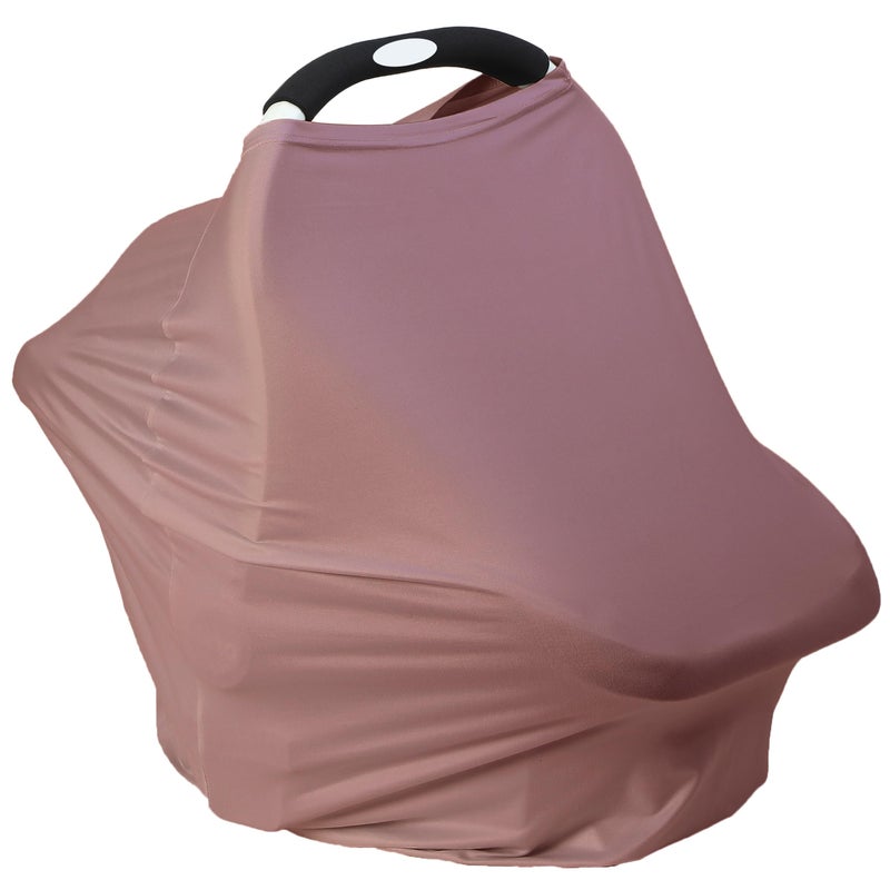 MeetJoy Breathable Car Seat Cover for Babies â€“ Multi-Purpose Soft Rayon Nursing Cover for Breastfeeding, High Stretchy Infant Carseat Canopy, Stroller Cover (Smooth Rayon, Blush) - Image 1