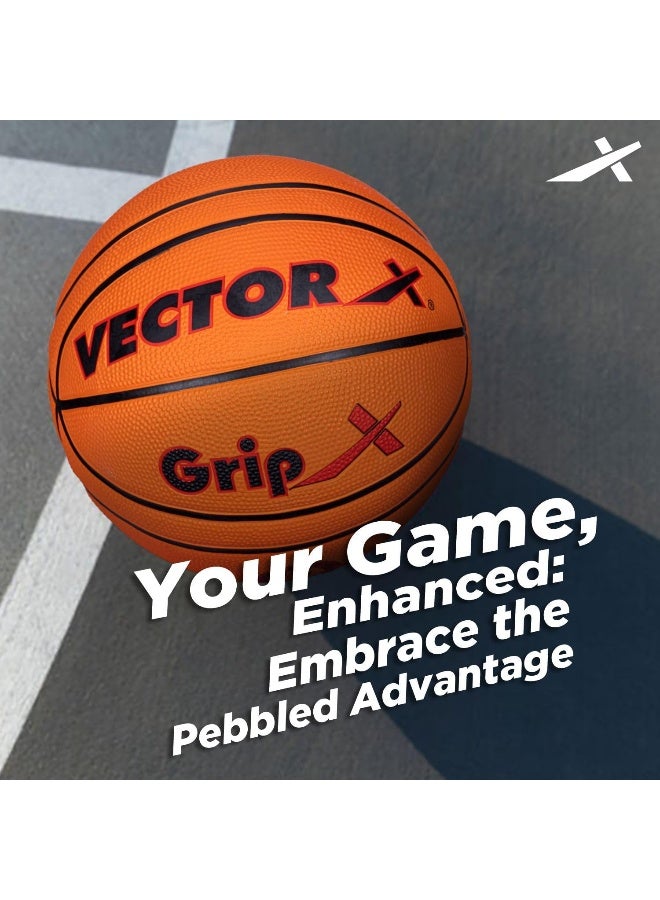 Vector X GRIPX 14 Panel Cellular Basketball – Size 5, Indoor/Outdoor Training & Match Ball, Orange, Durable & High Bounce - Image 3
