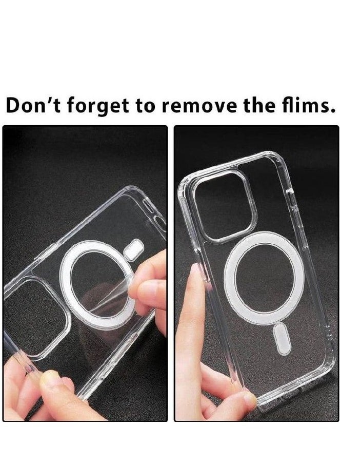 Generic - Clear Magnetic Case for iPhone 15 Pro (6.1-inch), compatible with MagSafe magnetic charging. Slim design and soft touch, it provides strong protection against shocks and scratches, with a non-slip surface for better grip. It combines elegance and durability for optimal protection for your phone. - Image 1