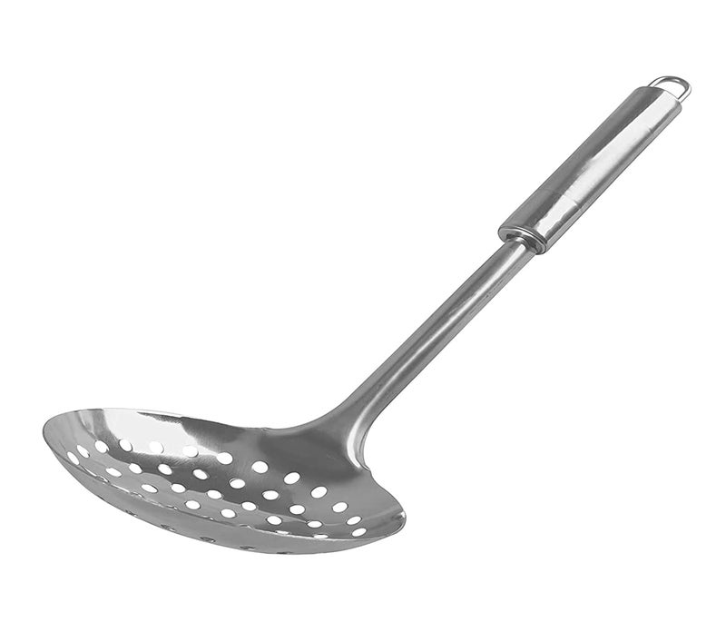 Kuber Industries Heart Home Multiuses Serving Cooking Stainless Steel Kitchen Tool Utensil Set of 4 Skimmer Spatula Solid Turner Ladle Silver  - Image 4