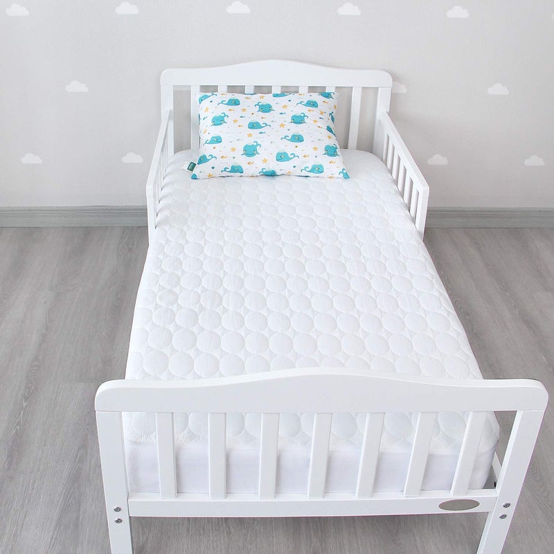 Biloban Crib Sheets and Waterproof Crib Mattress Protector 4 Pack Set,Waterproof Crib Sheets Mattress Pad Cover for Baby Boys and Girls, Grey&Navy - Image 2