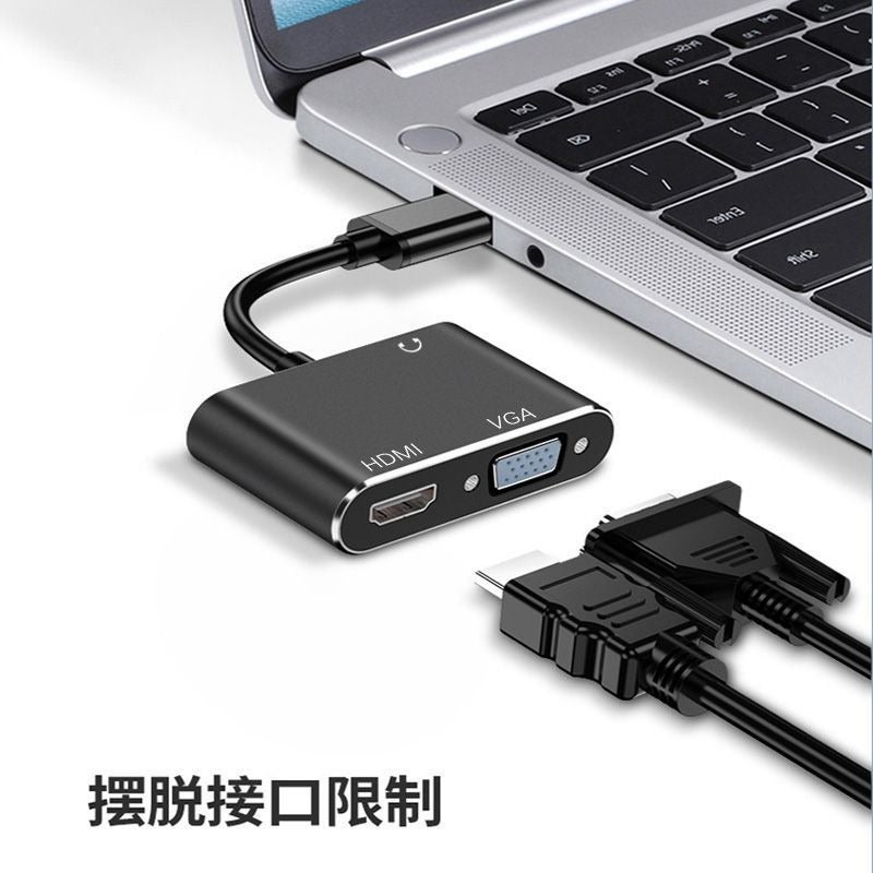 محول USB إلى HDMI+VGA 2 في 1 مع منفذين للإخراج المتزامن للابتوب - Image 3
