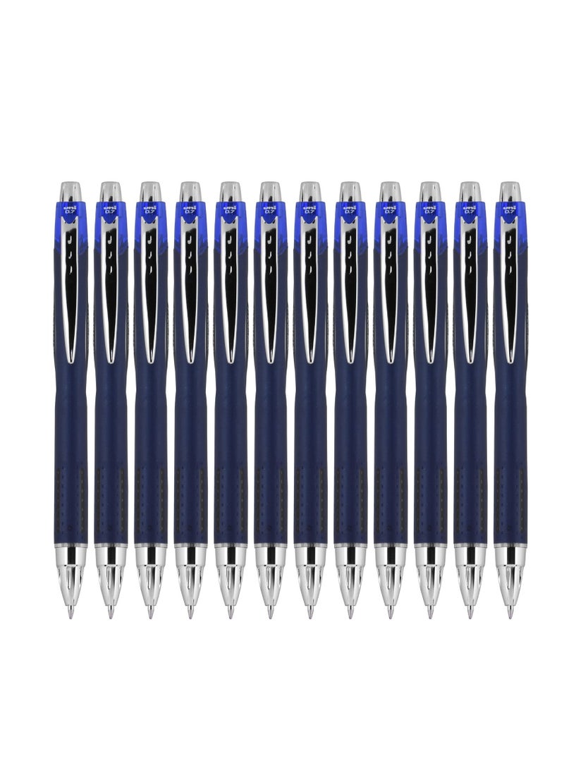 Uniball 12-Piece Jetstream Retractable Rollerball Pen 0.7mm Tip Blue Ink  - Image 1