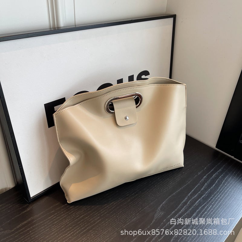 Casual Textured Tote Bag For Women Trendy Fashion Large-Capacity Clutch Bag For Work And Work Clothing Satchel Briefcase - Image 5