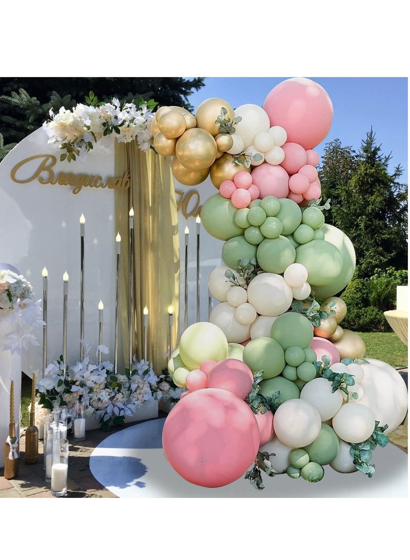 120pcs Sage Green Balloon Garland Arch Kit with White Gold Confetti Latex Balloons and Retro Green Balloon Set for Wedding Birthday Balloons Baby Shower Engagement Decorations - Image 2