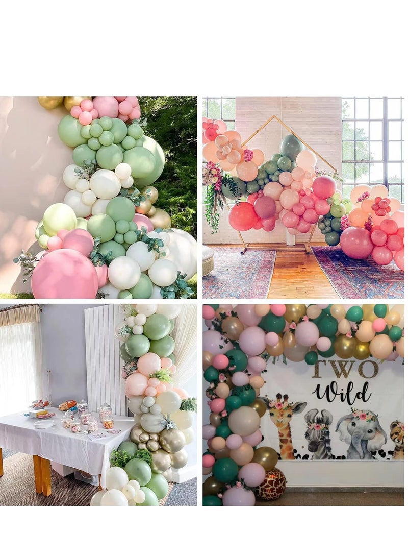120pcs Sage Green Balloon Garland Arch Kit with White Gold Confetti Latex Balloons and Retro Green Balloon Set for Wedding Birthday Balloons Baby Shower Engagement Decorations - Image 3