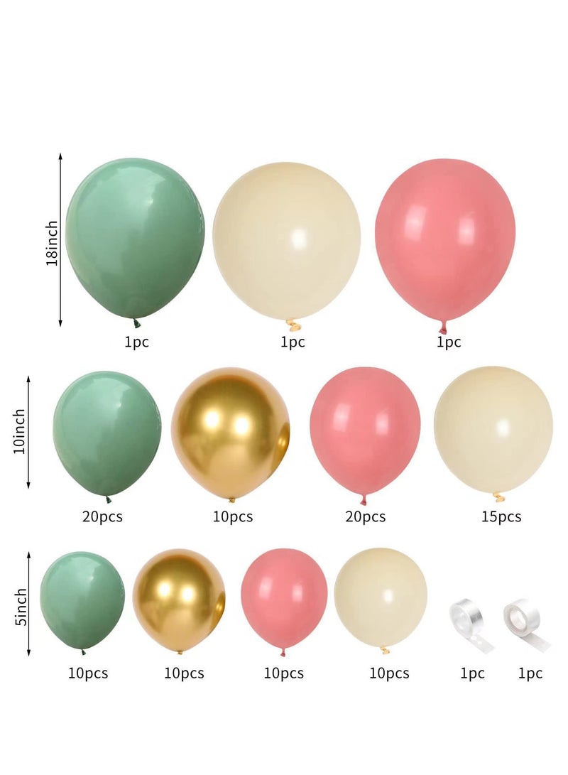 120pcs Sage Green Balloon Garland Arch Kit with White Gold Confetti Latex Balloons and Retro Green Balloon Set for Wedding Birthday Balloons Baby Shower Engagement Decorations - Image 5