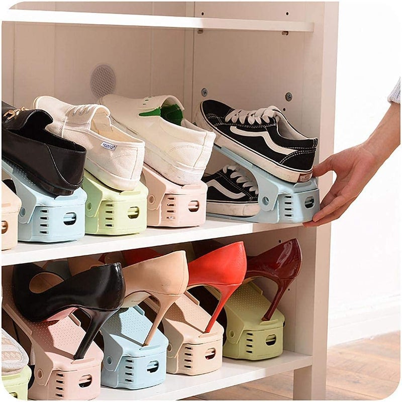 Envop Shoe Slots Organizer Space Saver Double Deck Shoe Rack Adjustable Shoe Slots for Closet Organization - Image 2