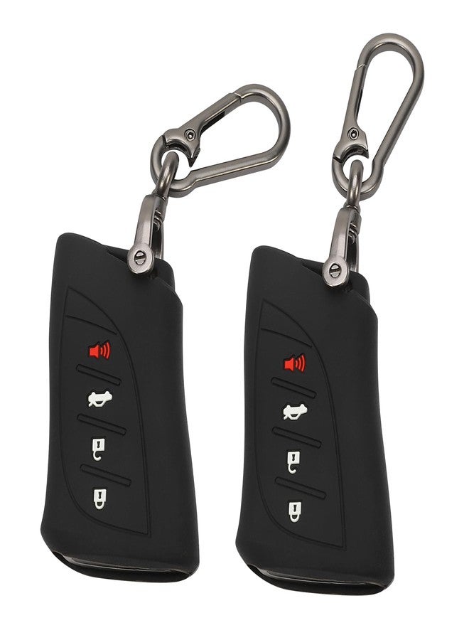 تومال غطاء مفتاح سيارة لكزس من قطعتين من TOMALL مع سلسلة مفاتيح، غطاء مفتاح من مطاط السيليكون بأربعة أزرار متوافق مع سيارات لكزس GX ES LC LS UX موديلات 2020-2022 و NX RC موديل 2022، أسود - Image 1