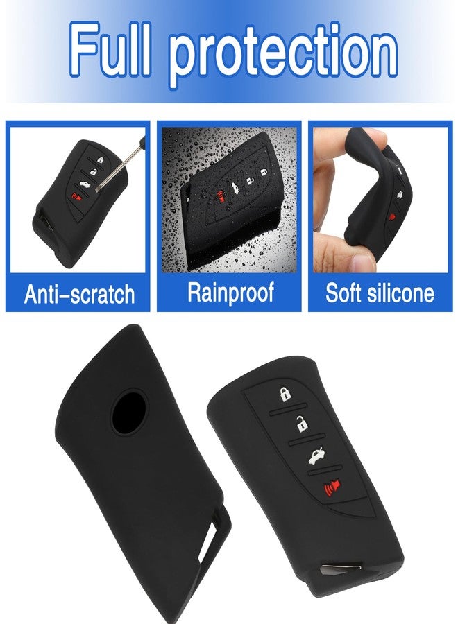 تومال غطاء مفتاح سيارة لكزس من قطعتين من TOMALL مع سلسلة مفاتيح، غطاء مفتاح من مطاط السيليكون بأربعة أزرار متوافق مع سيارات لكزس GX ES LC LS UX موديلات 2020-2022 و NX RC موديل 2022، أسود - Image 5