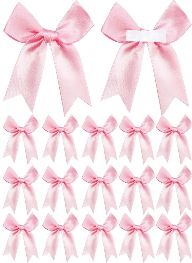Amstorer 50 Pieces Gift Wrap Bows Premium Satin Ribbon Bows 3.3 Inch Craft Bows for Gift Wrapping DIY Treat Bags Holiday Gifts Bag Party Decorations, Wedding Decor Christmas Birthday Presents (Light Pink) - Image 1