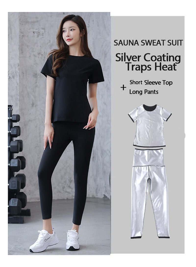 FRISKY Women | Short Sleeve + Pants | Burn More, Sweat More  L（50kg-65kg） - Image 1