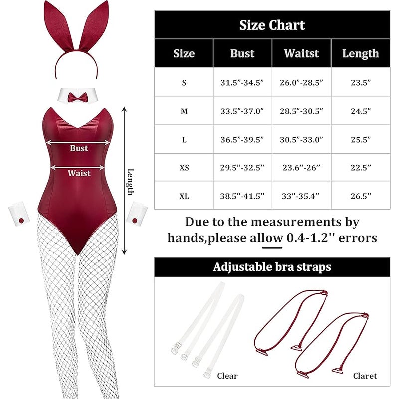 Geyoga Anime Women Bunny Costume Bunny Outfit  Cosplay Bodysuit Role Costume Bunny Headband Stocking Set - Image 3