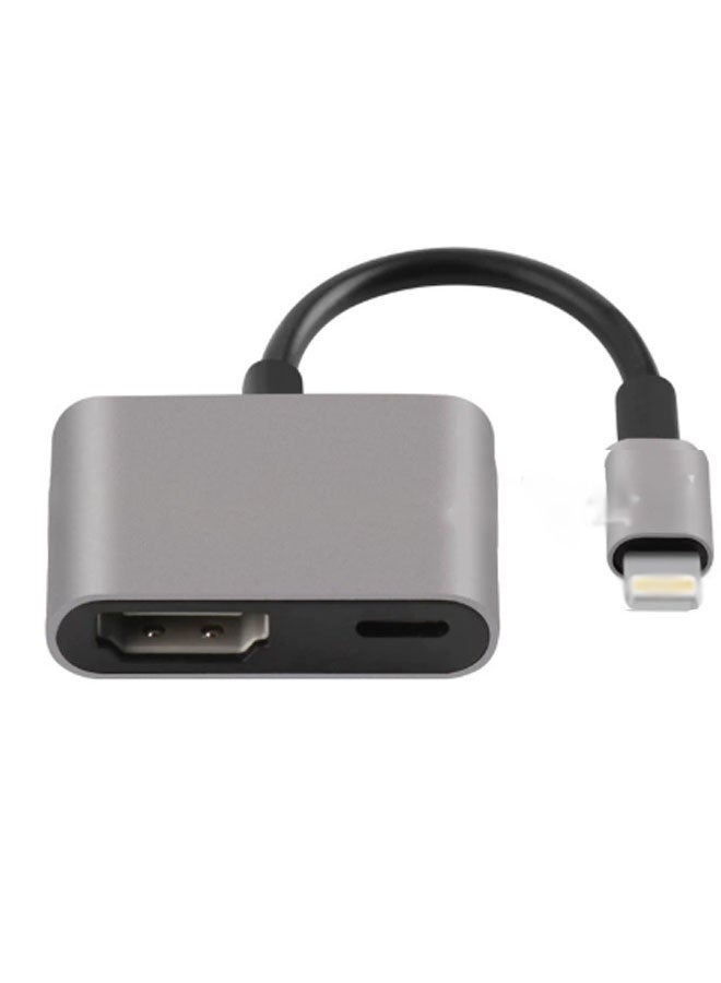 CX Aluminum Alloy Housing Lightning to TV Phone Tablet HDMI High Definition Digital AV Adapter (No Power Required) Video Audio Sync Screen Connector Compatible with Projector Displays (Gray) - Image 5