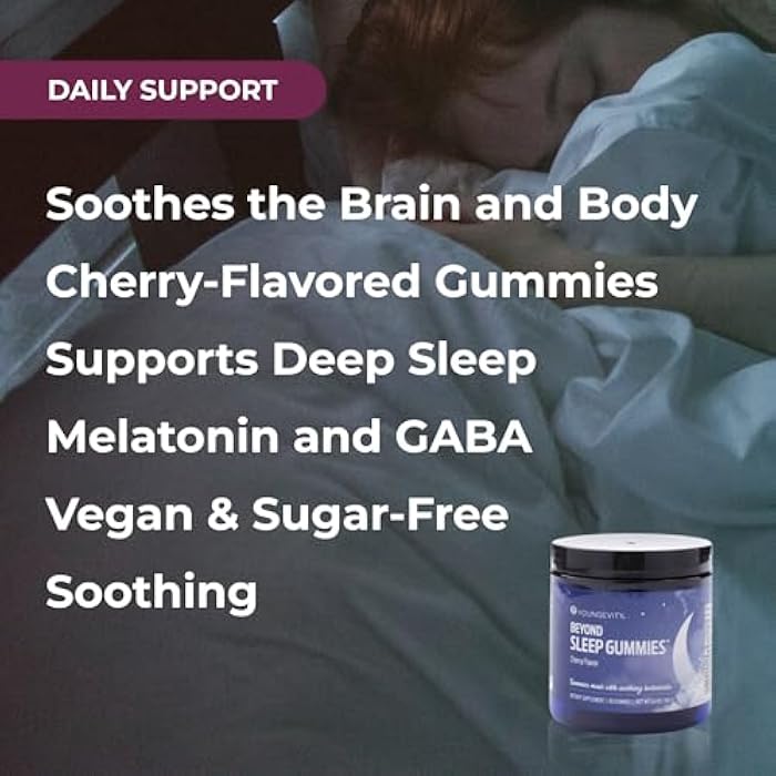 Youngevity Beyond Sleep Gummies – Plant-Derived Melatonin, GABA, L-Tryptophan, Chamomile – Supports Restful Sleep and Relaxation – Tart Cherry Flavor – 60 Vegan, Sugar-Free Gummies - Image 4