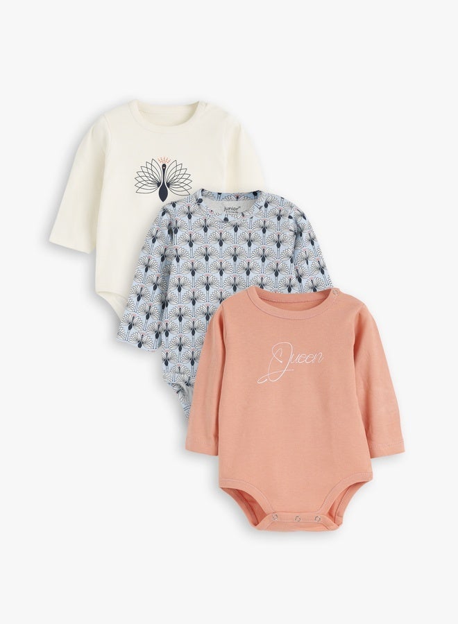 Junior Baby UniSex Cotton Bodysuit Pack of 3 - Image 1