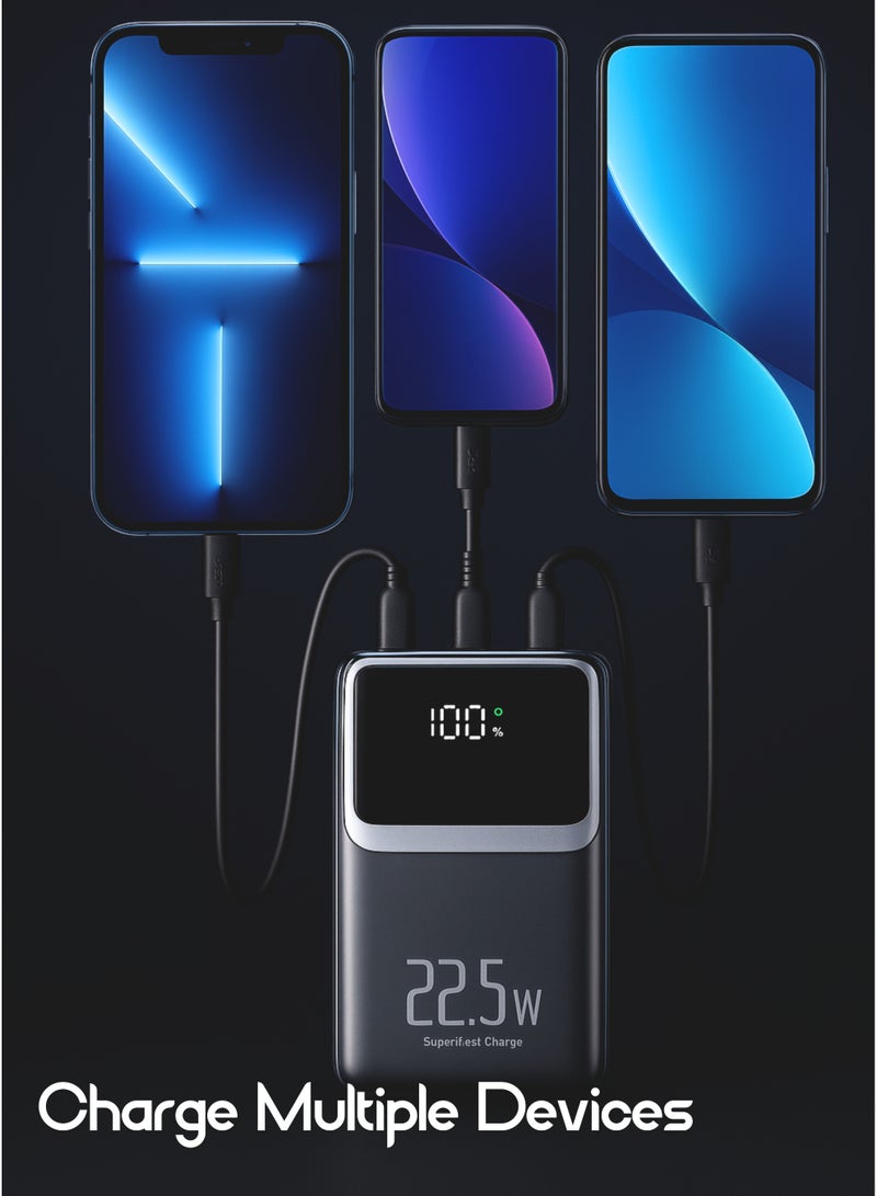 LEVINO 10000mAh Fast Charging Power Bank 22.5W PD – Flight Approved, Ultra-Slim Portable Charger with USB-C In/Out, Dual USB Outputs & Micro Input – Compact External Battery Pack for iPhone 16/15/14, Galaxy S24/S23, Pixel, iPad – Black - Image 4