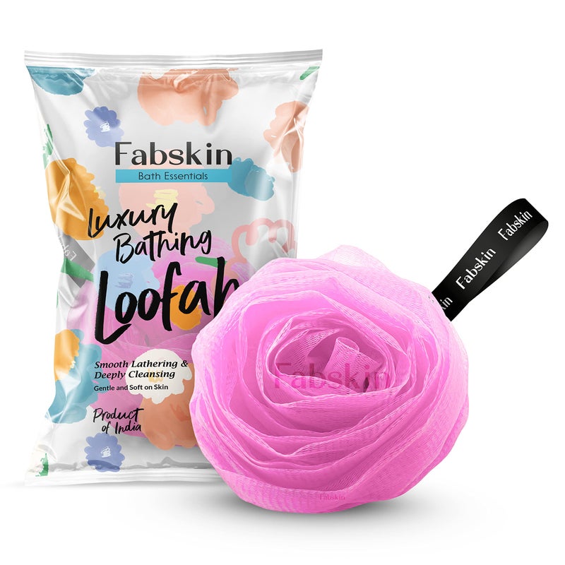 FABSKIN Rose Loofah for Bathing | Bath Shower Sponge Scrubber Exfoliator for Women and Men | Body Wash Scrub | Bath Scrubber for Body (Pink) - Image 5