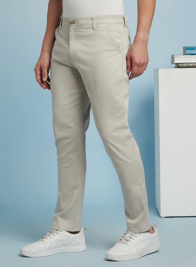 Dennis Lingo Classic Beige Chino Trousers For Men Designed Comfort And Style Crafted From Breathable Fabric Cotton Fabric - Image 3