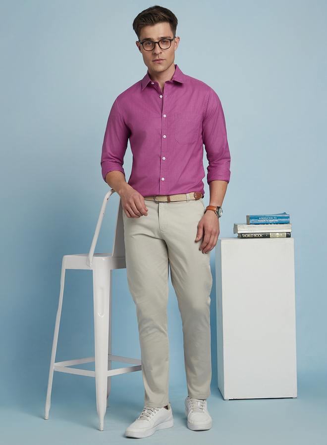 Dennis Lingo Classic Beige Chino Trousers For Men Designed Comfort And Style Crafted From Breathable Fabric Cotton Fabric - Image 1